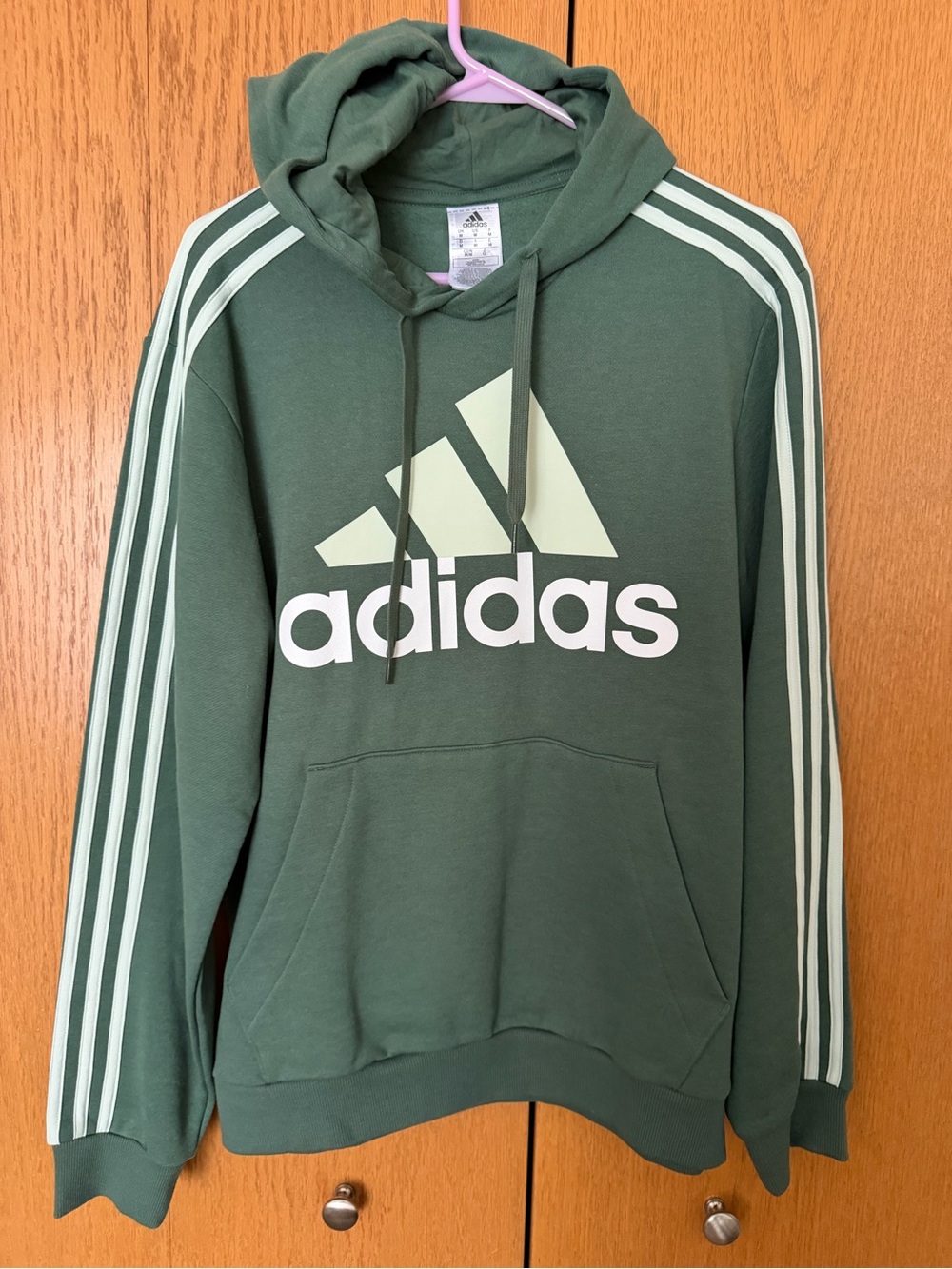 adidas Men's Forest Green Logo Crewneck Hoodie